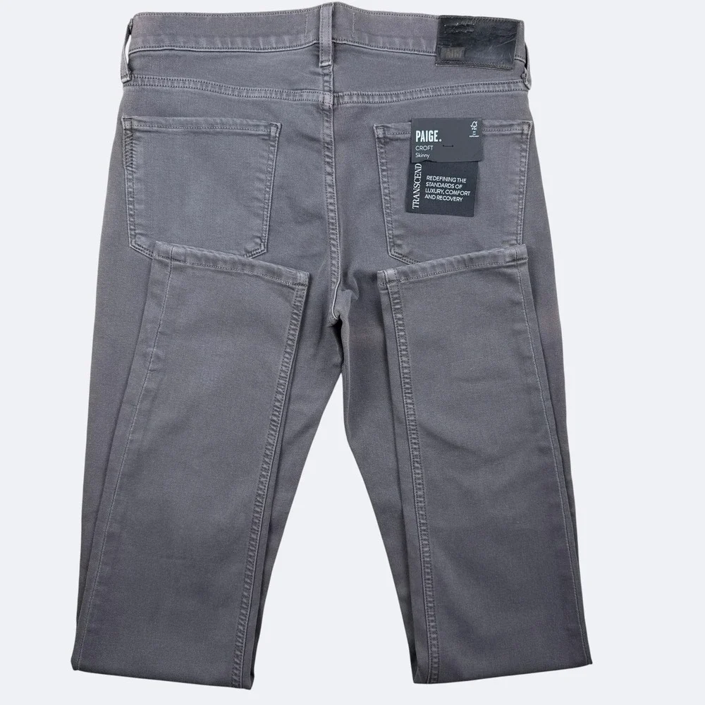 Paige Croft Jeans Mens 30x32 Gray Skinny Transcend Stretch Denim Icon USA Flaw